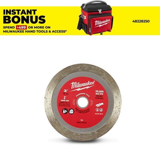 Milwaukee 49943010 76mm (3'') Diamond Tile Blade Suite M12FCOT-0