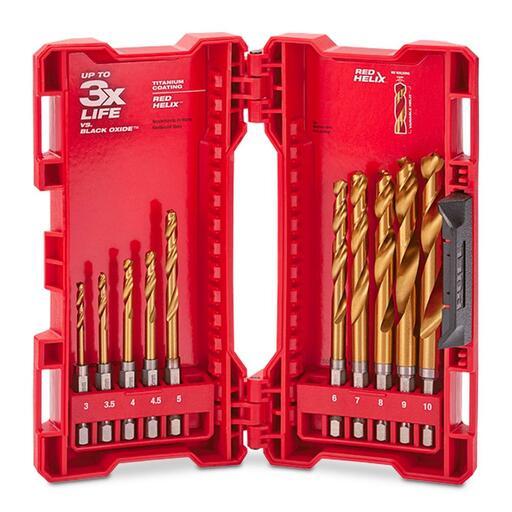 Milwaukee 48894859 10pce SHOCKWAVE™ RED HELIX™ Titanium Drill Bit Kit – image 2