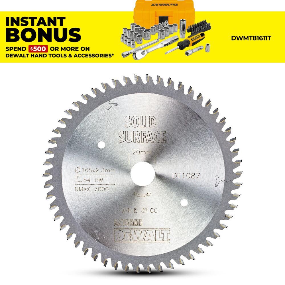 DeWalt DT1087-QZ 165mm (6.5") 54T Extreme Workshop MTCG Circular Saw Blade – image 1