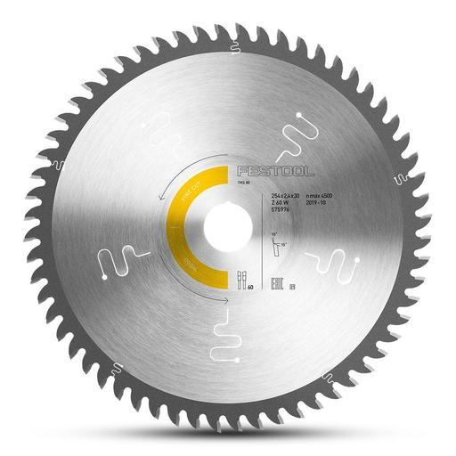 Festool HW 254x2,4x30 W60 (575976) 254mm x 2.4mm x 30mm 60 Tooth Fine Tooth Saw Blade to Suit TKS 80 EBS