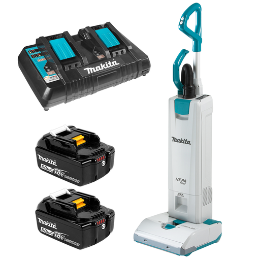 Makita DVC560PT2 36V (18V x 2) 5.0Ah Li-ion Cordless Brushless Upright Vacuum Cleaner Combo Kit