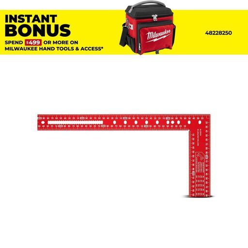 Milwaukee MLSQ124 400mm x 600mm Aluminium Framing Square