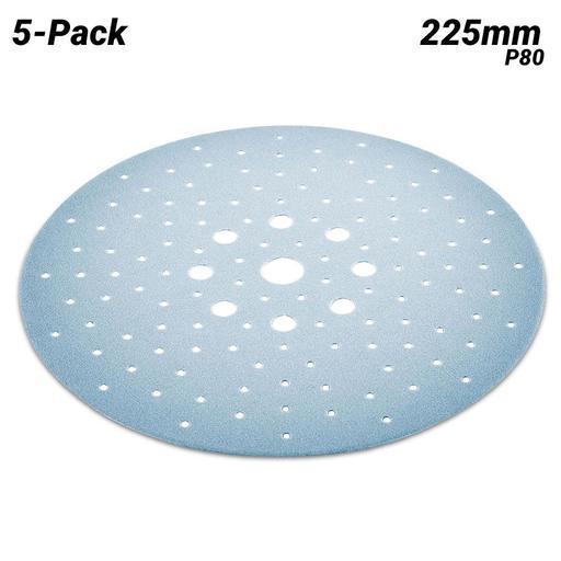 Festool 205665 5-Pack 225mm (8.8") 128 Hole Grit P80 Granat Abrasive Disc