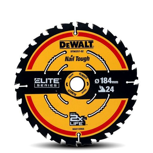 DeWalt DT10404-QZ 2-Pack 184mm x 20mm 24T/40T Extreme Circular Saw Blades – image 9