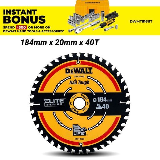 DeWalt DT90259-QZ 184mm (7") 40T Extreme Circular Saw Blade