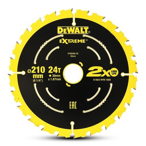 DeWalt DT90280-QZ 210mm (8.2") 24T Extreme Circular Saw Blade – image 2