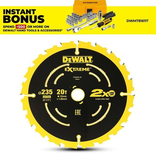 DeWalt DT90284-QZ 235mm (9") 20T Extreme Circular Saw Blade