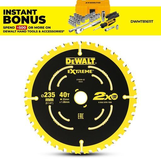 DeWalt DT90285-QZ 235mm (9") 40T Extreme Circular Saw Blade