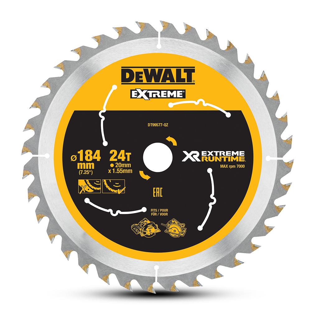 DeWalt DT99577-QZ 184mm (7") 24T Extreme Circular Saw Blade – image 2