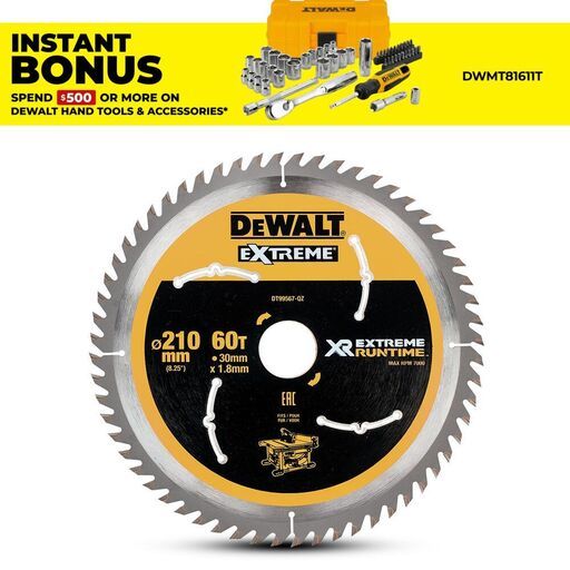 DeWalt DT99567-QZ 210mm (8.2") 60T Extreme Circular Saw Blade