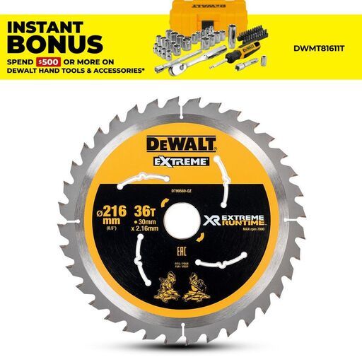 DeWalt DT99569-QZ 216mm (8.5") 36T Extreme Circular Saw Blade
