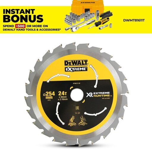 DeWalt DT90273-QZ 254mm (10") 24T Extreme Circular Saw Blade