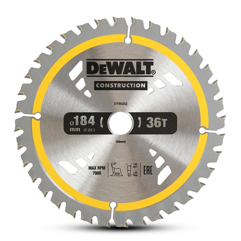DeWalt DT90252-QZ 184mm (7") 36T Wood Construction Circular Saw Blade – image 2