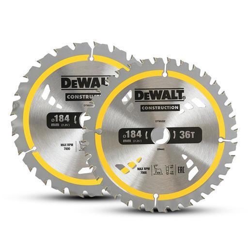 DeWalt DT90253-QZ 2-Pack 184mm (7") 24T/35T Construction Circular Saw Blades – image 2