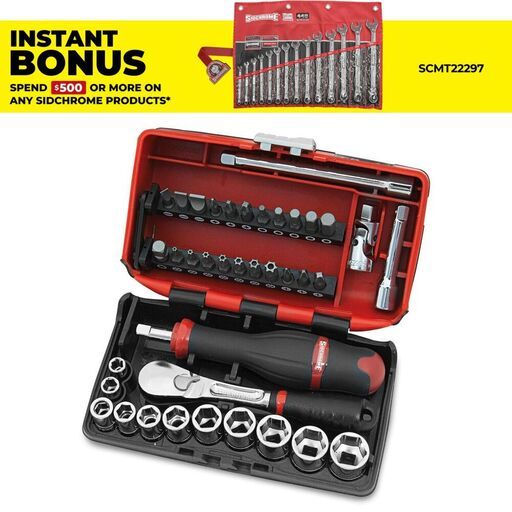 Sidchrome SCMT12120 38pce 1/4" Drive Nano Tool Socket Set