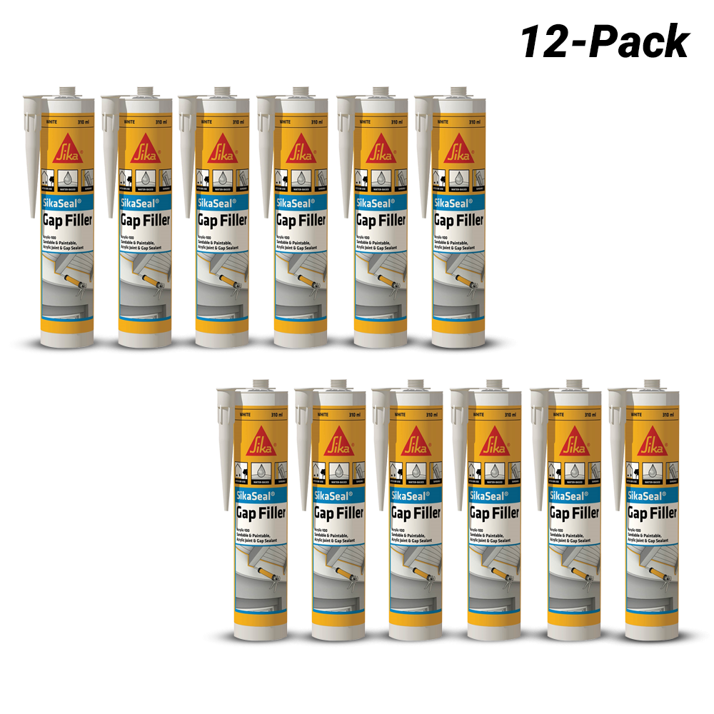 Sika 502995 12-Pack 310ml Acrylic 100 Gap Filler Cartridge - White – image 1