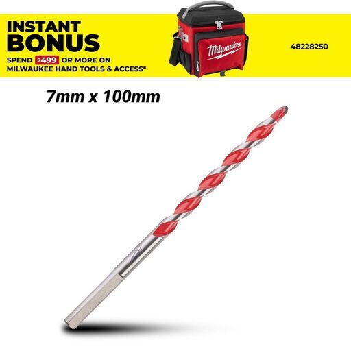Milwaukee 4932471180 7mm x 100mm Hammer & Rotary Drill Bit