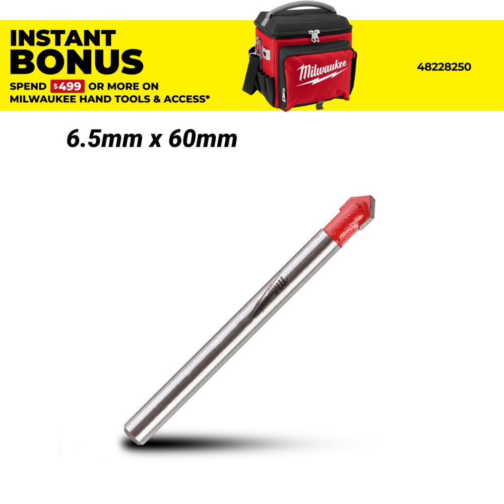 Milwaukee 4932471856 6.5mm x 60mm Glass and Tile Bit – image 1