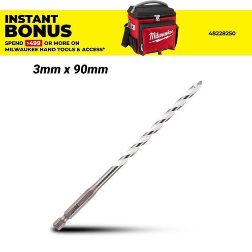 Milwaukee 4932471091 3mm x 100mm Multi-Material Drill Bit