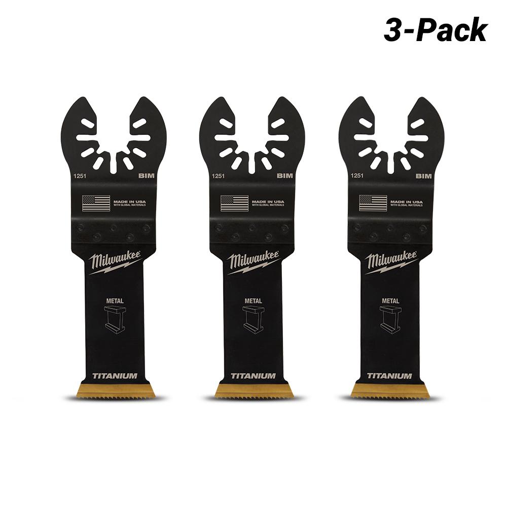 Milwaukee 49251253 3-Pack 28mm (1-1/8") OPEN-LOK Titanium Enhanced Bi-Metal Metal Blade  – image 2