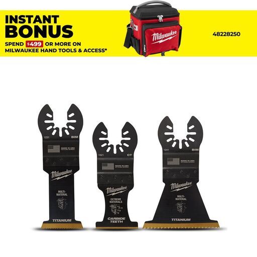 Milwaukee 49109005 3pce Open-Lok Multi-Material Multi Tool Blade Variety Pack