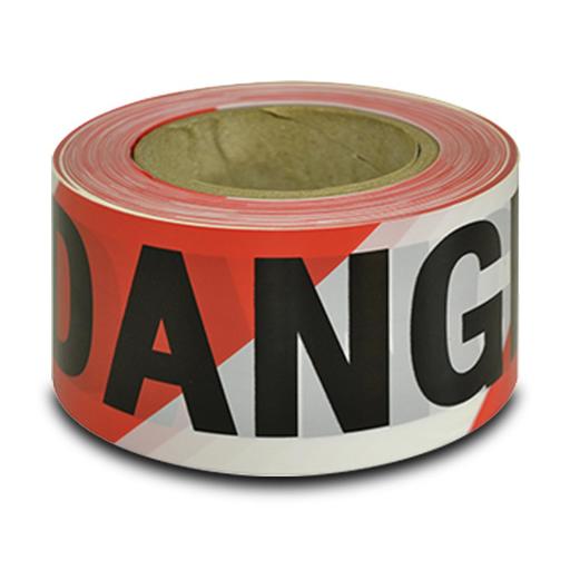 Maxisafe BTD711 100m x 75mm Danger Black on Red and White Tape