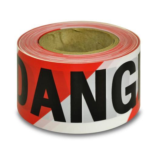 Maxisafe BTD711 100m x 75mm Danger Black on Red and White Tape 