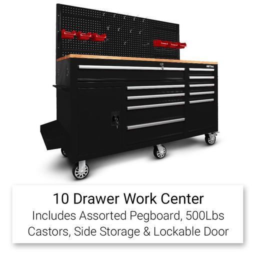 Daytona D62WBBS 62" Heavy Duty 10 Drawer Work Bench - Black – image 11