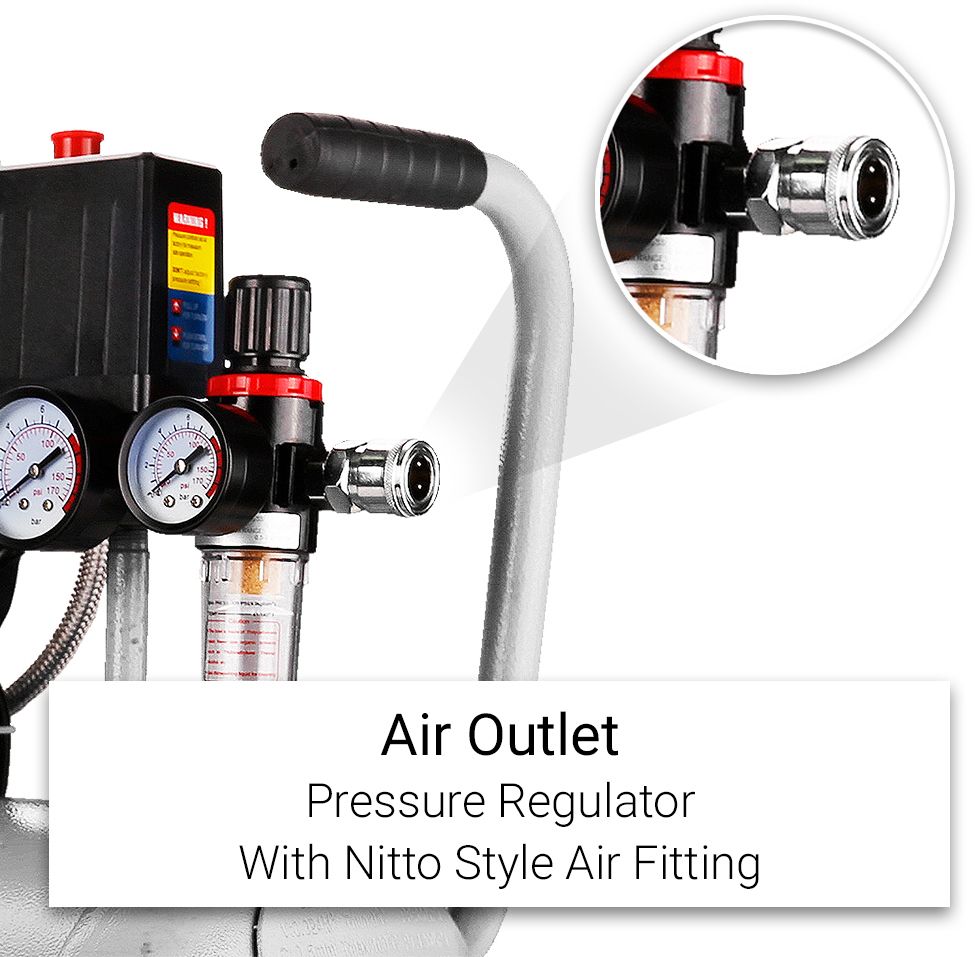 Lincoln LCS50 50L Oil-Free 2HP Silent Air Compressor – image 4