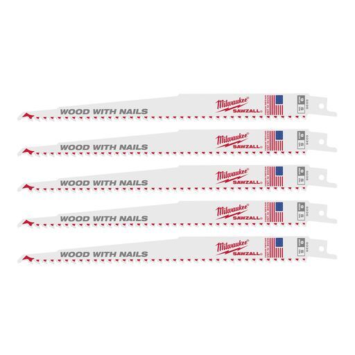 Milwaukee 48475036 (48005036) 5-Pack 230mm (9") 5TPI Thin Kerf SAWZALL Blades – image 5