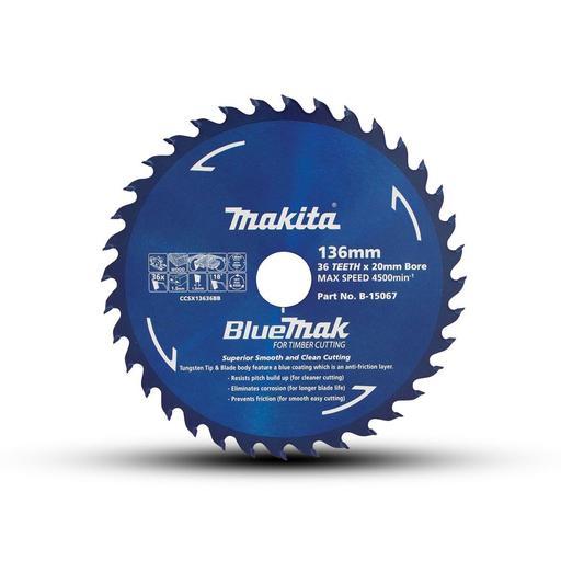 Makita B-15067 136mm x 20mm x 36T BLUEMAK TCT Saw Blade – image 2