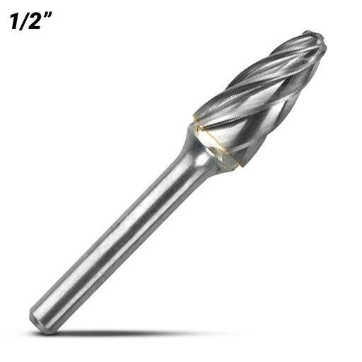 Bordo 6401-95303 1/2" SF-5 Tree Radius Nose 1/4" Shank Burr Non Ferrous