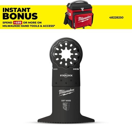 Milwaukee 48906005 63.5mm (2-1/2) Starlock High Carbon Steel Wood Blade