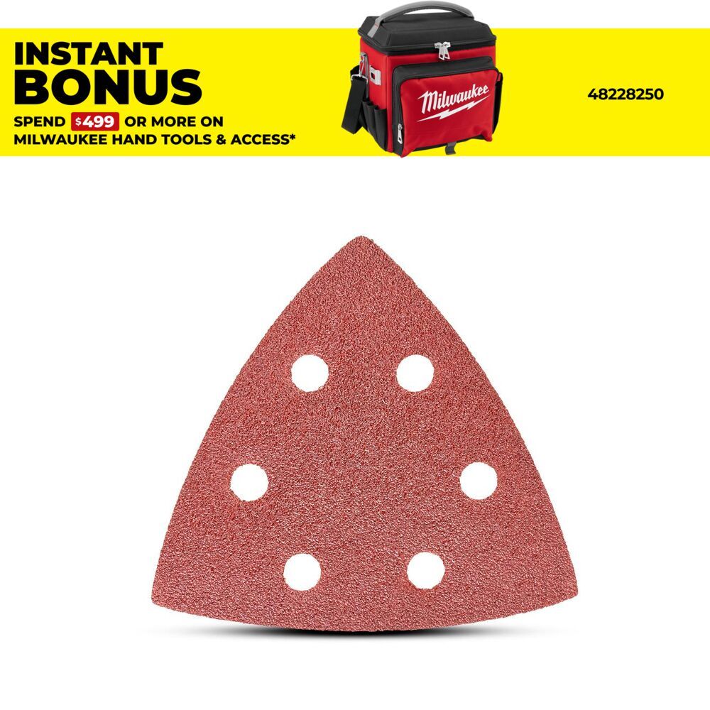 Milwaukee 48906072 6-Pack 89mm (3-1/2) Starlock 80 Grit Sanding Sheet – image 1