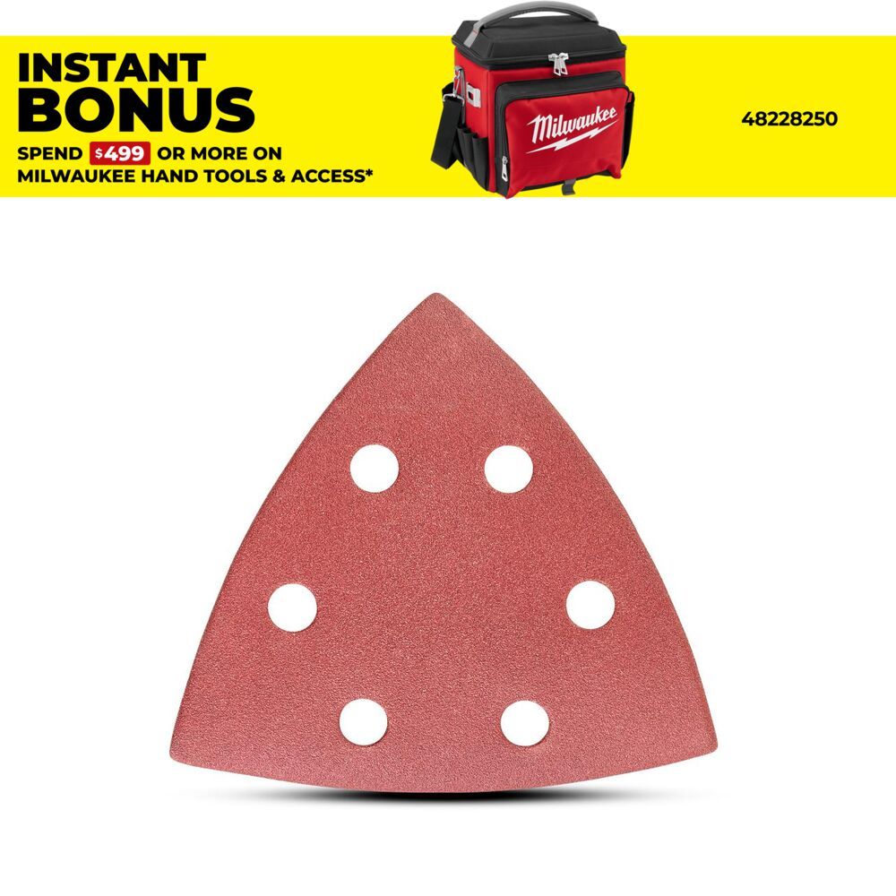 Milwaukee 48906075 6-Pack 89mm (3-1/2) Starlock 240 Grit Sanding Sheet – image 1