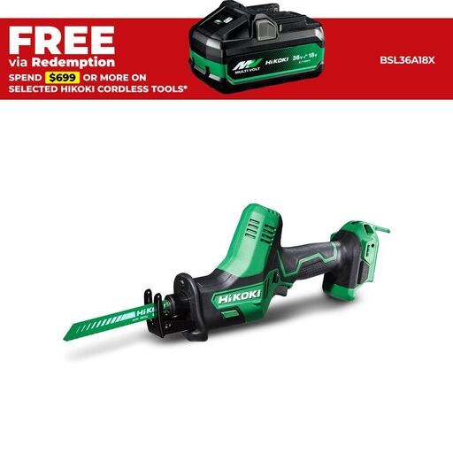 HiKOKI CR18DA(H4Z) 18V Li-ion Cordless Reciprocating Saw - Skin Only