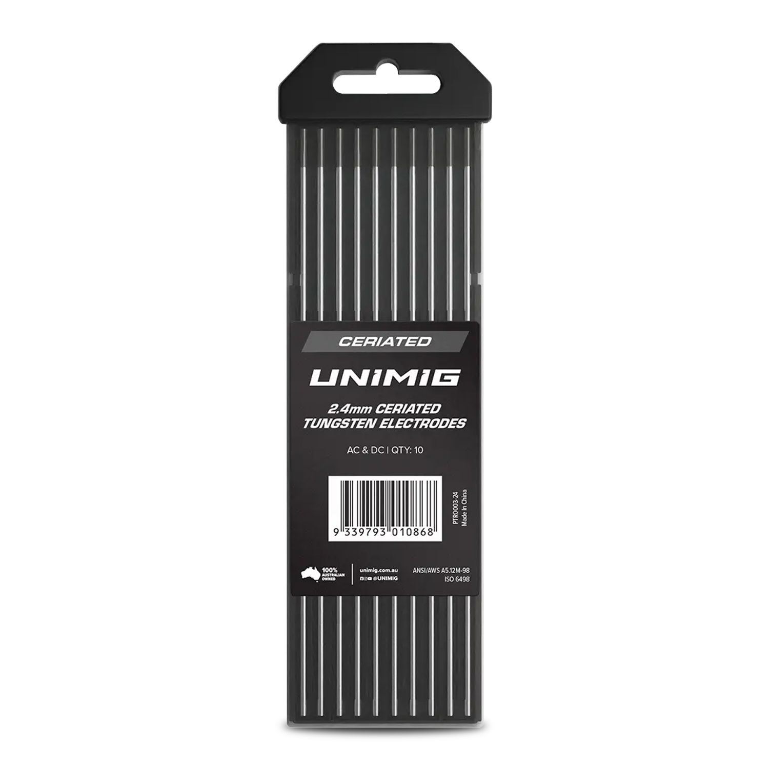 UNIMIG PTR0003-24 10-Pack 2.4mm x 175mm Ceriated Tungsten Electrodes – image 2