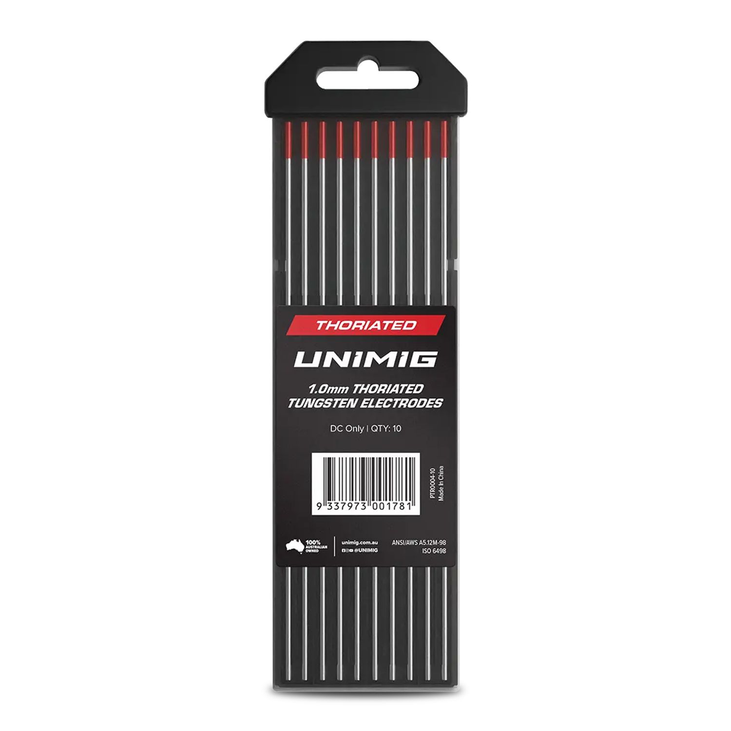 UNIMIG PTR0004-10 10-Pack 1.0mm x 175mm Thoriated TIG Tungsten Electrodes – image 2