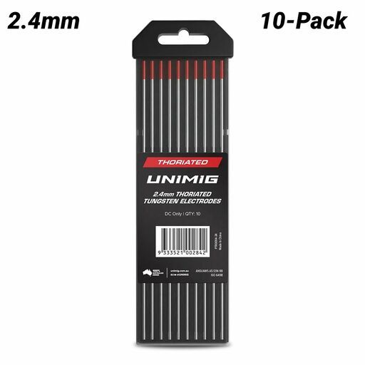 UNIMIG PTR0004-24 10-Pack 2.4mm x 175mm Thoriated TIG Tungsten Electrodes