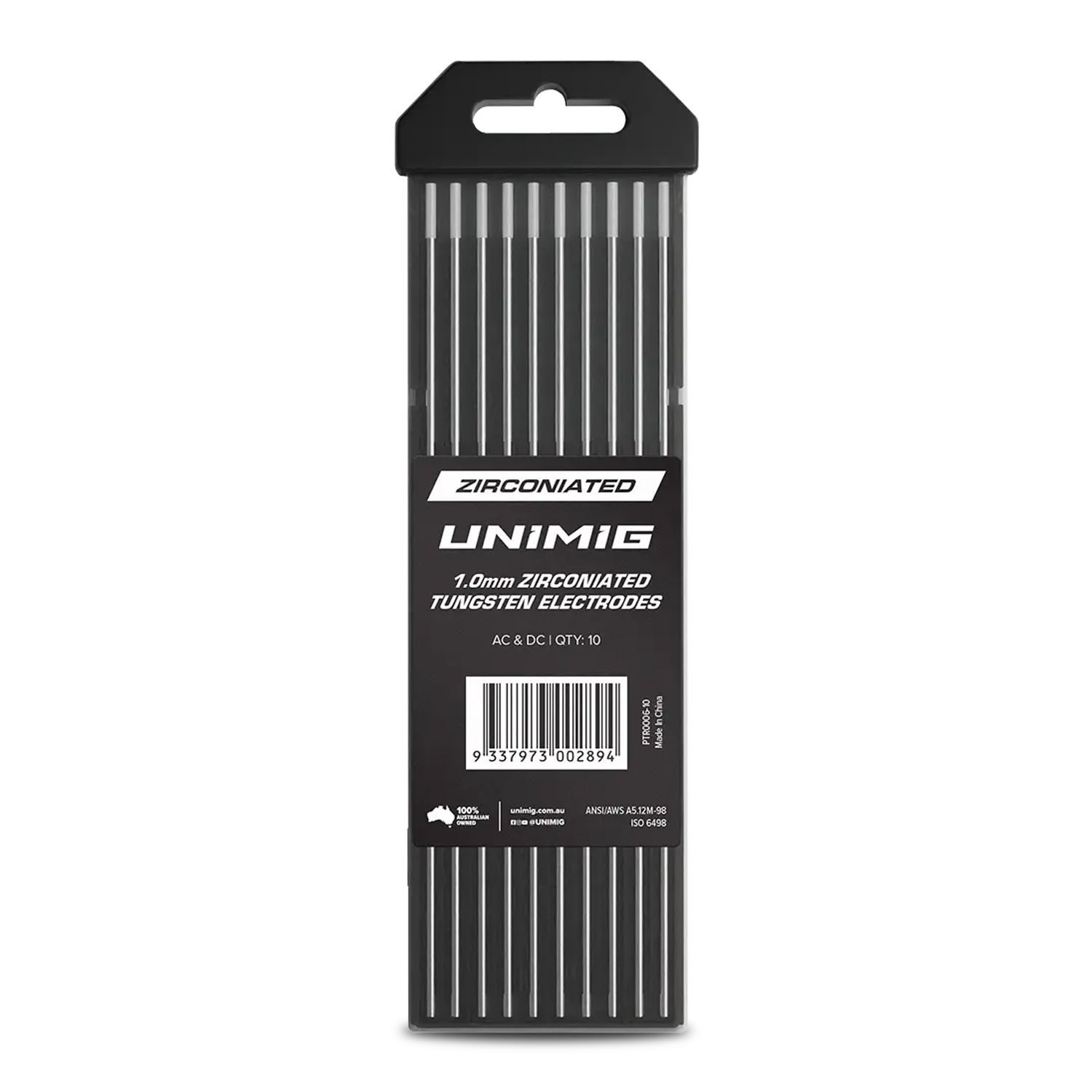 UNIMIG PTR0006-10 10-Pack 1.0mm x 175mm Zirconiated TIG Tungsten Electrodes – image 2