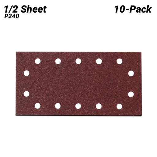 Makita P-33071 10-Pack 1/2 Sheet 240 Grit Punched Abrasive Sanding Paper