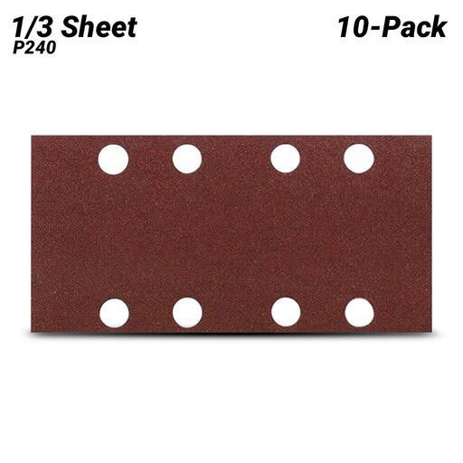 Makita P-36049 10-Pack 1/3 Sheet 240 Grit Punched Abrasive Sanding Sheet