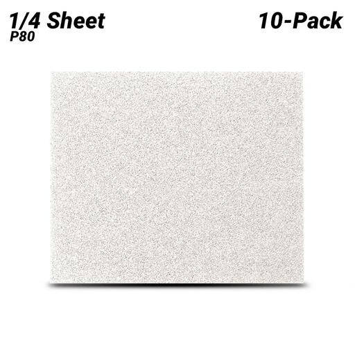 Makita P-36538 10-Pack 1/4 Sheet 80 Grit Unpunched White Abrasive Sand Paper