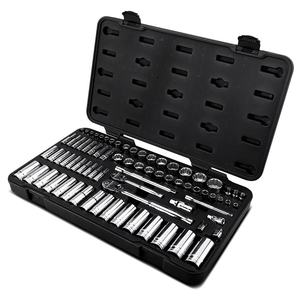GEARWRENCH 80948 76pce 1/4" & 3/8" Drive SAE/Metric 12 Point Standard & Deep Mechanics Tool Set – image 1