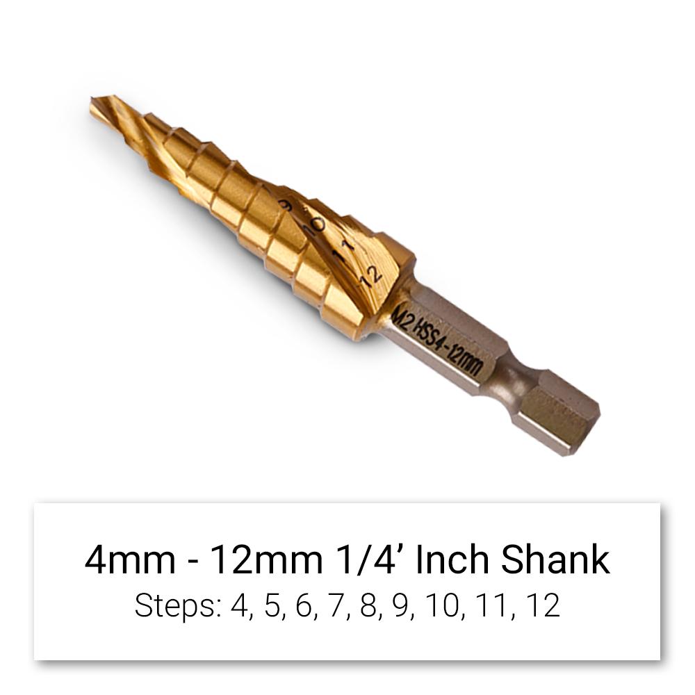 Xtorque XM23HC 3pce Metric M2 HSS Spiral Flute Step Drill Bit Set – image 4