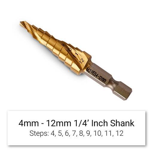 Xtorque XM23HC 3pce Metric M2 HSS Spiral Flute Step Drill Bit Set – image 4
