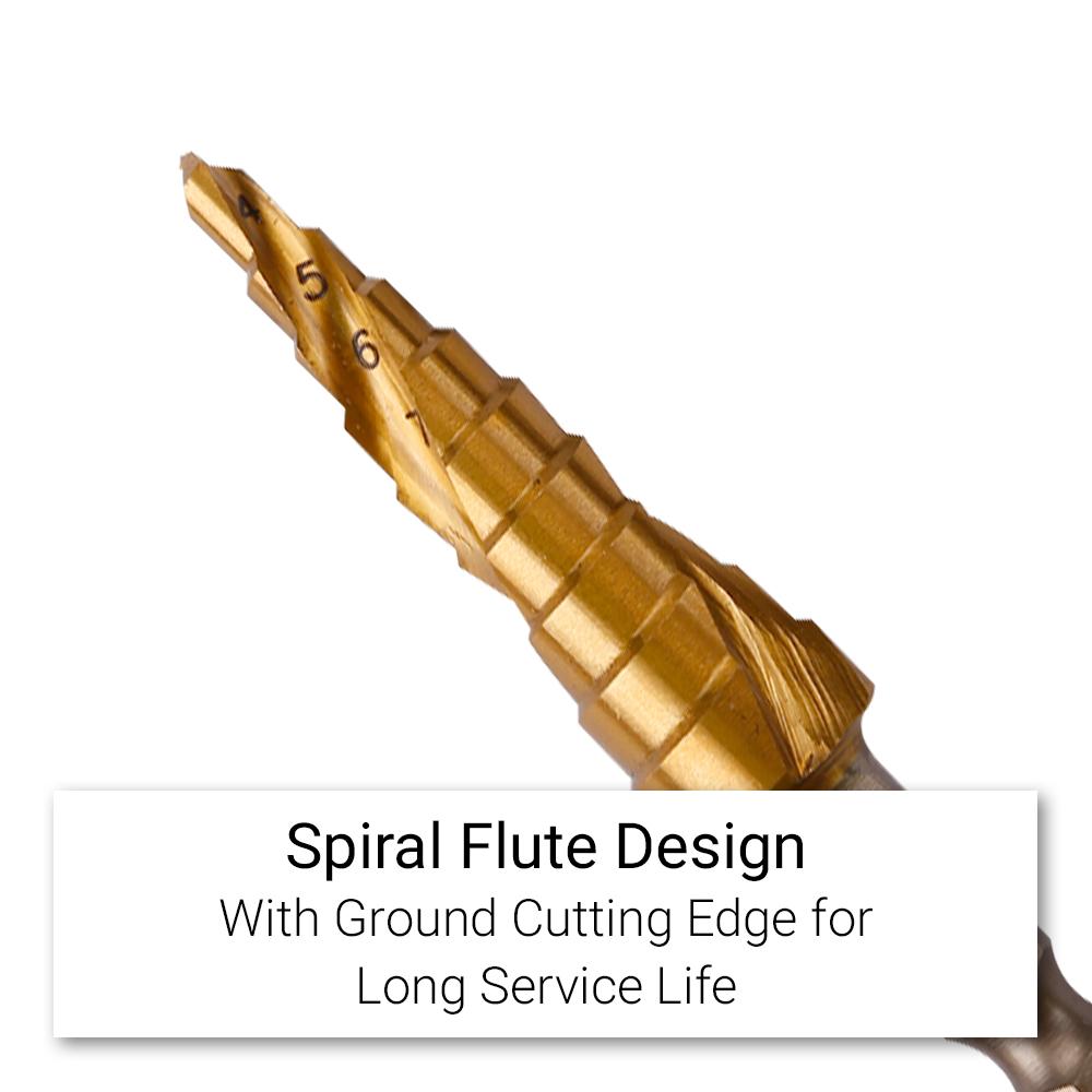 Xtorque X412SD 4mm - 12mm Metric M2 HSS Spiral Flute Step Drill – image 2