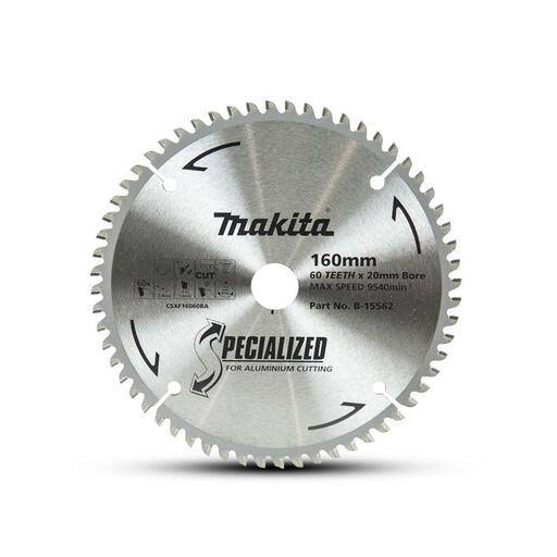 Makita B-15562 160mm x 20mm 60T Aluminium TCT Saw Blade – image 2