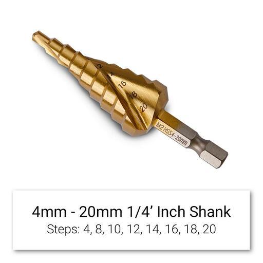 Xtorque XM23 3pce Metric M2 HSS Spiral Flute Step Drill Bit Set – image 3