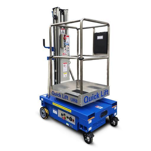 Quick Lift UR8 4.7m 12V Low Level Access Push Around Sliding Rail Personnel Lift